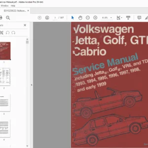 VW Jetta, Golf, GTI, Cabrio 1993-1999 Service Manual VR6 & TDI Repair PDF