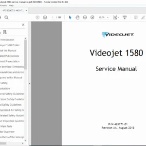Videojet 1580 Continuous Inkjet Printer Service Manual PDF DOWNLOAD