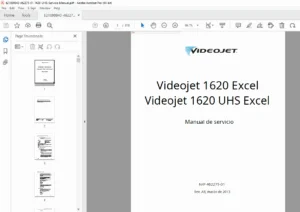 Videojet 1620 Excel & UHS Excel Service Manual PDF (Spanish)