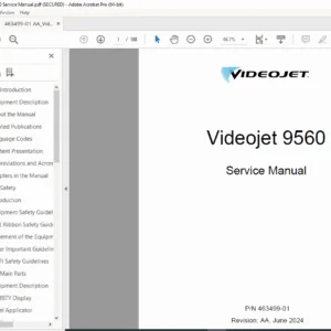 Videojet 9560 Service Manual Print Apply Label Applicator Guide PDF