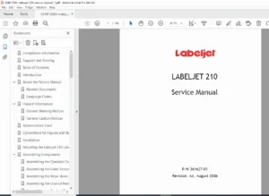 Videojet Labeljet 210 Label Applicator Service Manual  Complete PDF
