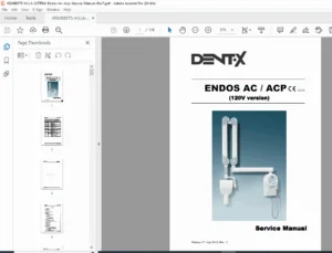 Villa Endos AC/ACP Dental X-Ray Service Manual 120V Complete Repair PDF