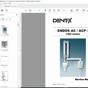 Villa Endos AC/ACP Dental X-Ray Service Manual 120V Complete Repair PDF