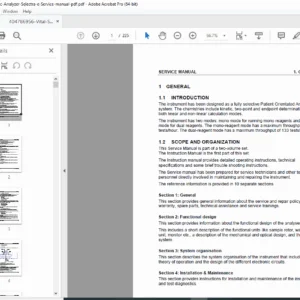 Vital Scientific Selectra-e Analyzer Service Manual Complete Repair PDF