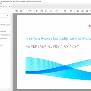 Xerox FreeFlow Accxes Controller Service Manual – YKE FRX LVX UXC Repair PDF