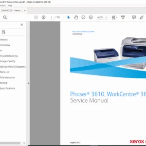 Xerox Phaser 3610 / WorkCentre 3615 Service Manual PDF DOWNLOAD