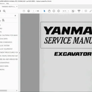 YANMAR ViO70 (US) Excavator Service Manual PDF DOWNLOAD