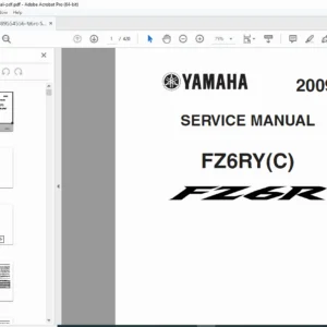 Yamaha FZ6R FZ6RY FZ6RYC 2009 Service Manual PDF Download