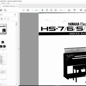 Yamaha HS-7 Electone Service Manual + Parts List (HS-4/5/6/7) PDF