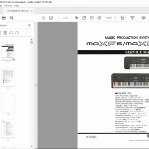 Yamaha MOXF6/MOXF8 Service Manual PDF (Specs, Disassembly, Wiring)