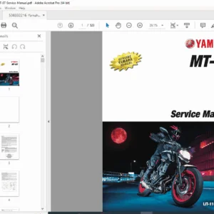Yamaha MT-07 Service Manual  (2018 Edition) PDF DOWNLOAD