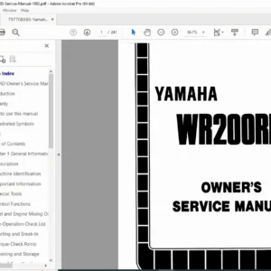 Yamaha Motor Corporation WR200RD Service Manual PDF