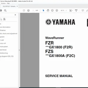Yamaha WaveRunner FZR / FZS Service Manual PDF