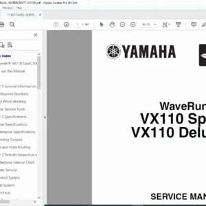 Yamaha WaveRunner VX110 Sport & Deluxe Service Manual PDF DOWNLOAD