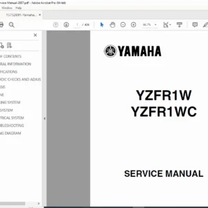 Yamaha YZF-R1 2007 Service Manual (YZFR1W/YZFR1WC) PDF