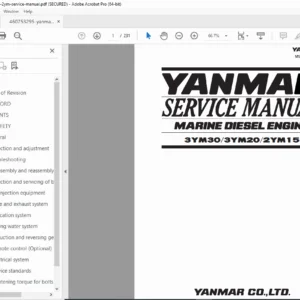 Yanmar 3YM30 3YM20 2YM15 Marine Diesel Service Manual PDF