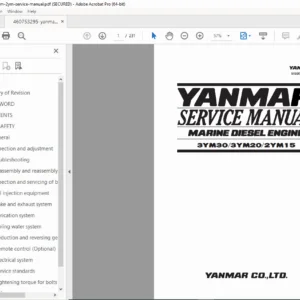 Yanmar 3YM30 3YM20 2YM15 Marine Diesel Service Manual PDF