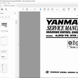 Yanmar 4JH3-TE/HTE/DTE Service Manual PDF DOWNLOAD