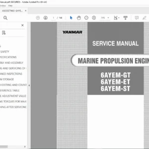 Yanmar 6AYEM-GT ET ST Marine Diesel Engine Service Manual PDF