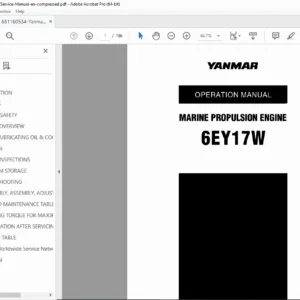 Yanmar 6EY17W Marine Engine Operation & Service Manual PDF