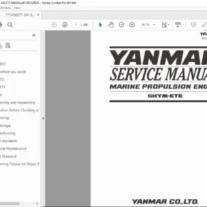 Yanmar 6HYM-ETE Marine Engine Service Manual PDF