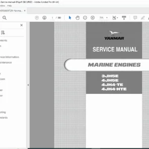 Yanmar JH Series Industrial Diesel Engine Service Manual PDF
