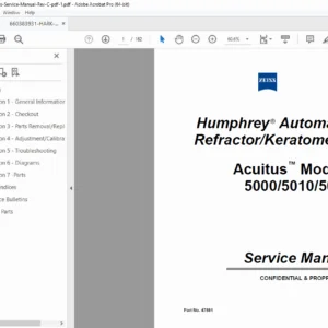 Zeiss Humphrey Acuitus 5000/5010/5015 Service Manual Rev C PDF