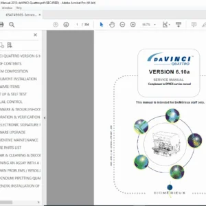 bioMérieux DAVINCI Quattro Service Manual V6.10a Maintenance & Repair PDF