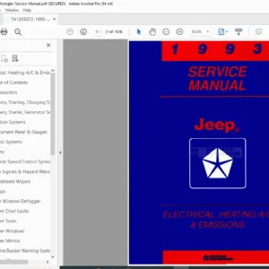 1993 Jeep Wrangler YJ Electrical & A/C Emissions Service Manual PDF
