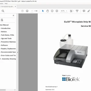 BioTek ELx50 Microplate Strip Washer Service Manual PDF (Rev F, 2016)