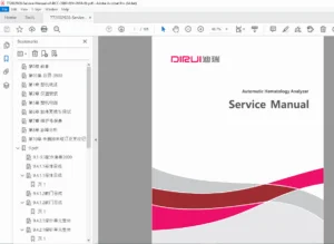 Dirui BCC-3900 & BCC-3960 Hematology Analyzer Service Manual PDF