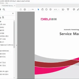 Dirui BCC-3900 & BCC-3960 Hematology Analyzer Service Manual PDF