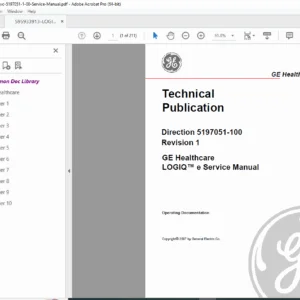 GE LOGIQ e Ultrasound Service Manual PDF (2007)