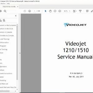 Videojet 1210 1510 Service Manual Repair, Troubleshoot & Parts Guide PDF