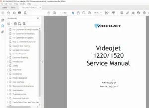 Videojet 1220 1520 Service Manual Repair, Troubleshoot & Parts Guide PDF