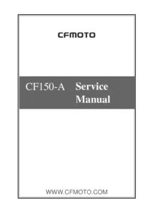 CFMOTO CF150-A Leader Motorcycle Service Manual PDF Download cover page page 1