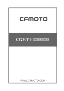 CFMOTO CF250T-3 (V3) Service Manual PDF Download cover page page 1