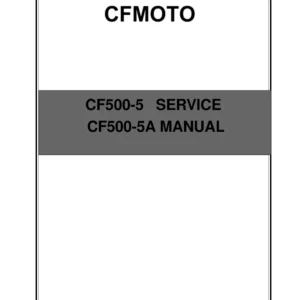 CFMOTO CF500-5 / CF500-5A ATV Technical Service Manual PDF Download cover page page 1