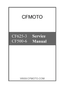 CFMoto CF625-3 CF500-6 Technical Service Manual PDF Download cover page page 1