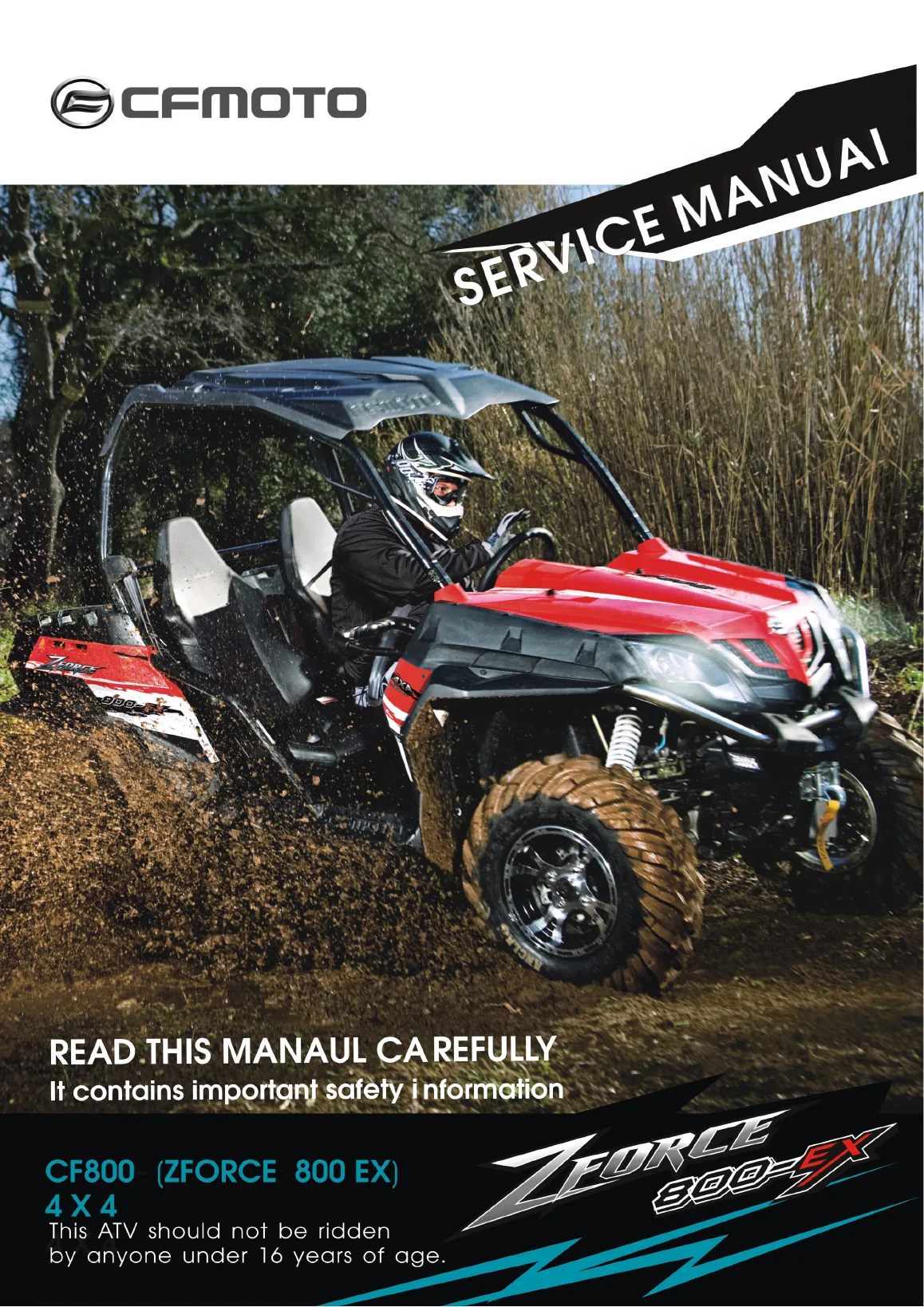 CFMOTO CF800 Technical Service Manual PDF Download cover page page 1