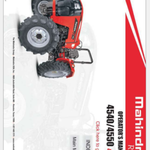 Mahindra 4540 4550 4WD Tractor Operator's Manual – Tier 4 Final mCRD (109 Pages)
