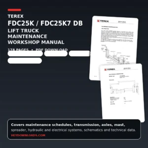 Terex FDC25K FDC25K7 DB Lift Truck Maintenance Workshop Manual with SS9GM Double Box Spreader – PDF DOWNLOAD