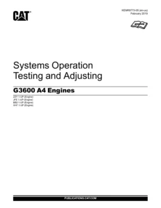 Caterpillar G3600 A4 Engines Systems Operation Testing & Adjusting Manual PDF Download