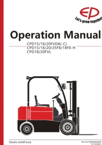EP CPD15/18/20FVD8(-C) CPD15/18/20/25F8 18F8-H CPD18/20FVL Electric Forklift Operation Manual – PDF