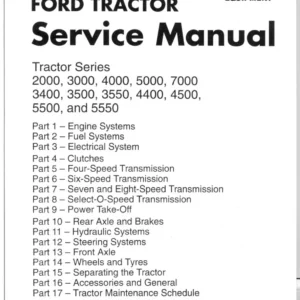 Ford 2000 3000 4000 5000 7000 Tractor Service Manual 1965-1975 PDF Download