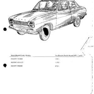 Ford Escort RS1600 RS2000 Mexico Parts Catalogue 1970-1973 PDF