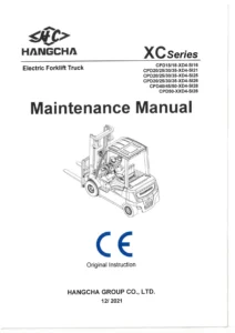 Hangcha XC Series CPD15/18/20/25/30/35/40/45/50 Electric Forklift Maintenance Manual - PDF