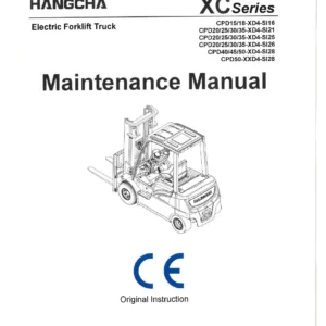 Hangcha XC Series CPD15/18/20/25/30/35/40/45/50 Electric Forklift Maintenance Manual - PDF