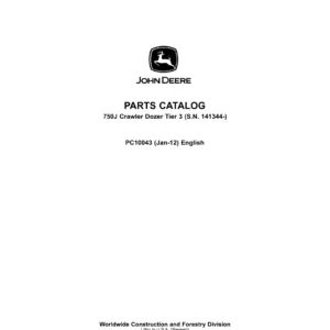 John Deere 750J Crawler Dozer Tier 3 Parts Catalog (S.N. 141344-) – Complete OEM Parts Manual