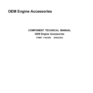 John Deere OEM Engine Accessories Component Technical Manual CTM67 PDF Download
